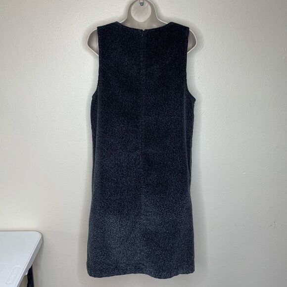 Talbots Corduroy Charcoal Marled Shift Jumper V Neck Sleeveless Back Zip Women 8 - Picture 5 of 10